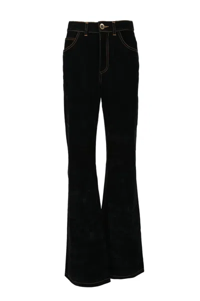 Nine Minutes Cotton Polyurethane Trousers - Black
