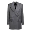 Nine Minutes Double-breasted Viscose Twill Blazer