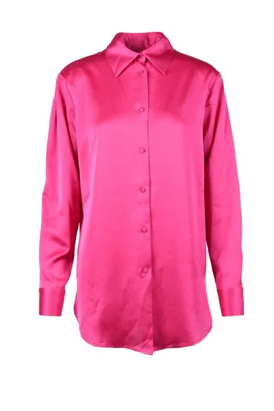 Nine Minutes Fuchsia Stretch Shirt In Pink