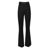 Nine Minutes High-waisted Flannel Trousers With Flared Hem