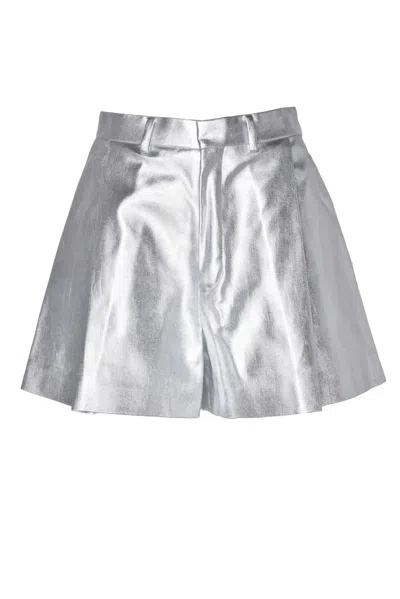 Nine Minutes High-waisted Shorts - Silver In Gray