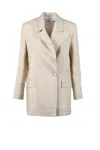 Nine Minutes Polyester Viscose Elastane Jacket - Beige In Neutral