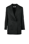 Nine Minutes Polyester And Elastane Jacket - Black In Black