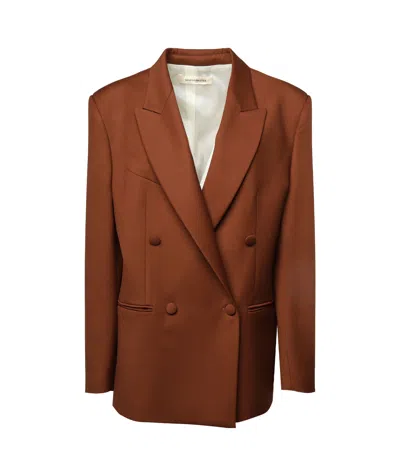 Nine Minutes Long-sleeved Suit Coat In Brown
