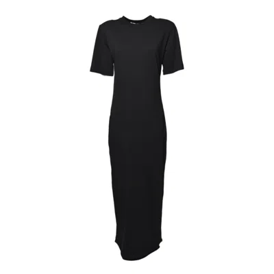 Nine Minutes Maxi T-shirt Style Dress In Black Jersey Cotton