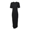Nine Minutes Maxi T-shirt Style Dress In Black Jersey Cotton