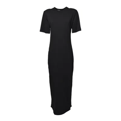 Nine Minutes Maxi T-shirt Style Dress In Black Jersey Cotton