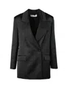 Nine Minutes Polyester And Elastane Jacket - Black In Black