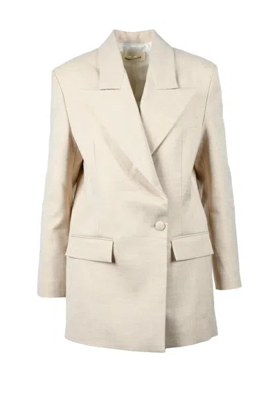 Nine Minutes Polyester Viscose Elastane Jacket - Beige In Neutral