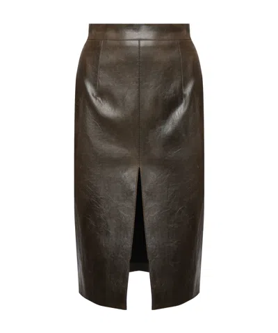 Nine Minutes Slit Skirt In Black