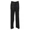 Nine Minutes Straight-leg Black Pants With Micro Sequin Finish