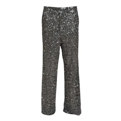 Nine Minutes Straight-leg Pants With Micro Sequin Detailing