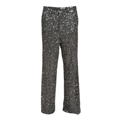 Nine Minutes Straight-leg Pants With Micro Sequin Detailing