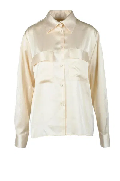 Nine Minutes White Polyester Elastane Shirt In Neutral