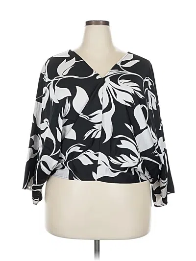 Pre-owned Nine West 3/4 Sleeve Blouse In Black
