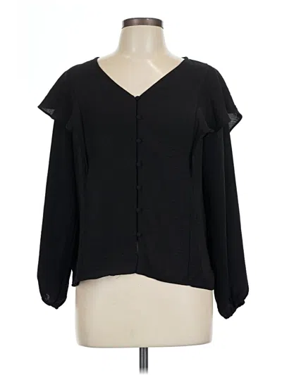 Pre-owned Nine West 3/4 Sleeve Blouse In Black