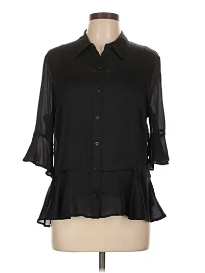 Pre-owned Nine West 3/4 Sleeve Blouse In Black
