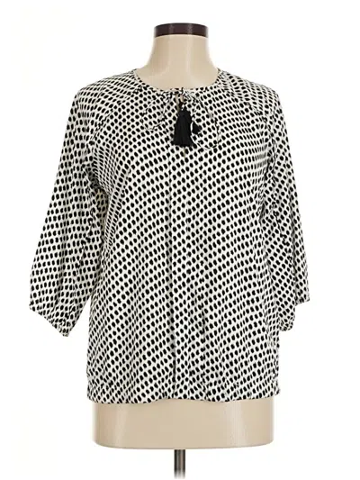 Pre-owned Nine West 3/4 Sleeve Blouse In Black