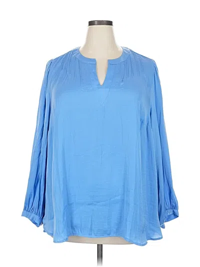 Pre-owned Nine West 3/4 Sleeve Blouse In Blue