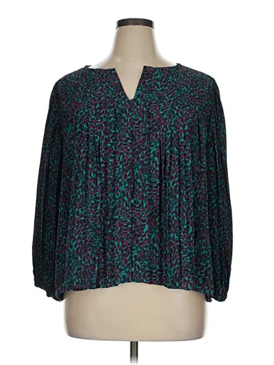 Pre-owned Nine West 3/4 Sleeve Blouse In Blue