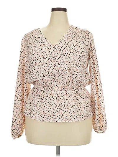 Pre-owned Nine West 3/4 Sleeve Blouse In Brown