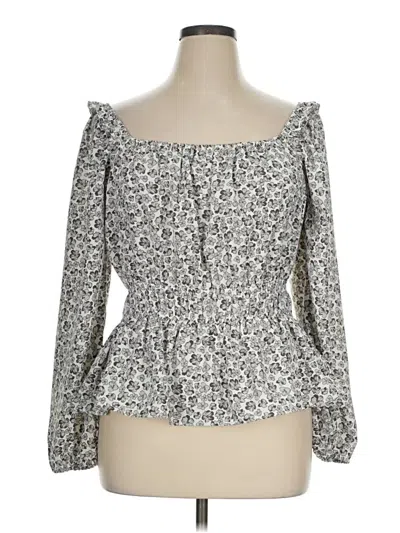 Pre-owned Nine West 3/4 Sleeve Blouse In Gray