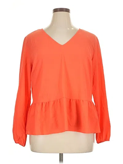 Pre-owned Nine West 3/4 Sleeve Blouse In Orange