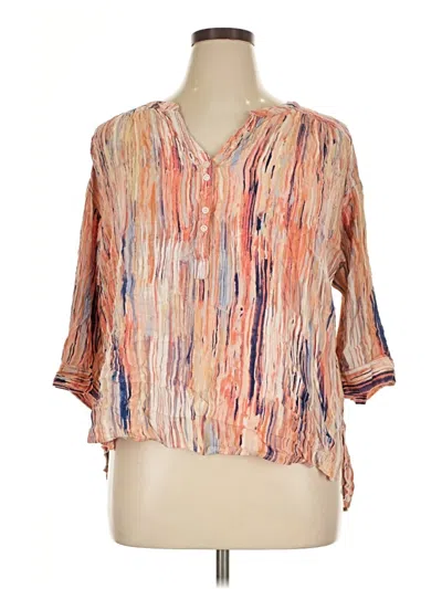 Pre-owned Nine West 3/4 Sleeve Blouse In Orange