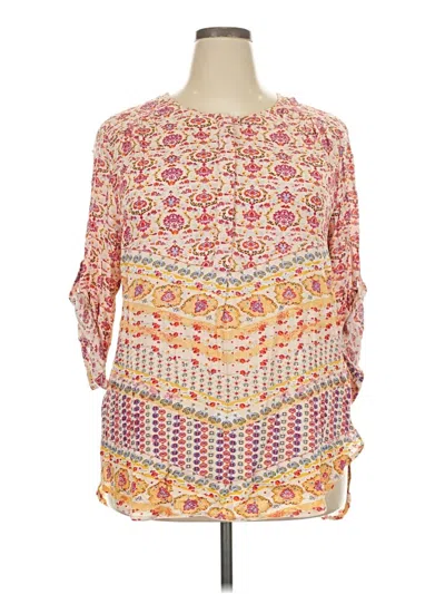 Pre-owned Nine West 3/4 Sleeve Blouse In Orange