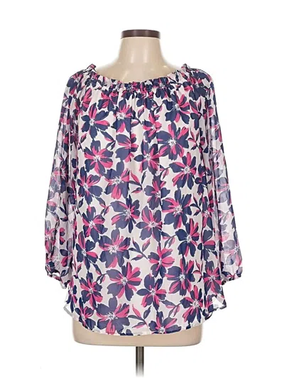 Pre-owned Nine West 3/4 Sleeve Blouse In Pink
