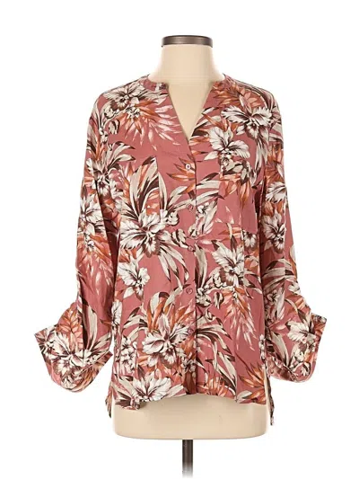 Pre-owned Nine West 3/4 Sleeve Blouse In Pink