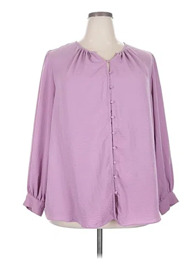 Pre-owned Nine West 3/4 Sleeve Blouse In Purple