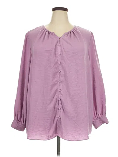 Pre-owned Nine West 3/4 Sleeve Blouse In Purple