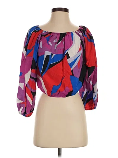 Pre-owned Nine West 3/4 Sleeve Blouse In Red