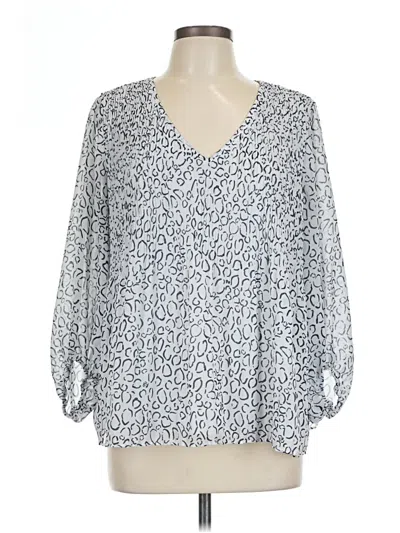 Pre-owned Nine West 3/4 Sleeve Blouse In Silver