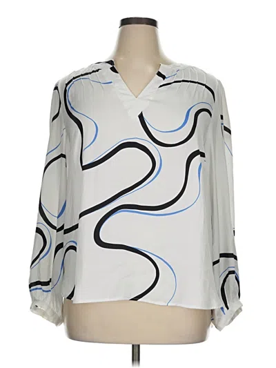 Pre-owned Nine West 3/4 Sleeve Blouse In Silver