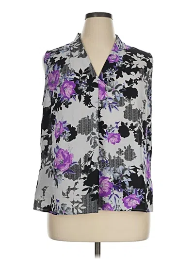 Pre-owned Nine West 3/4 Sleeve Blouse In Silver