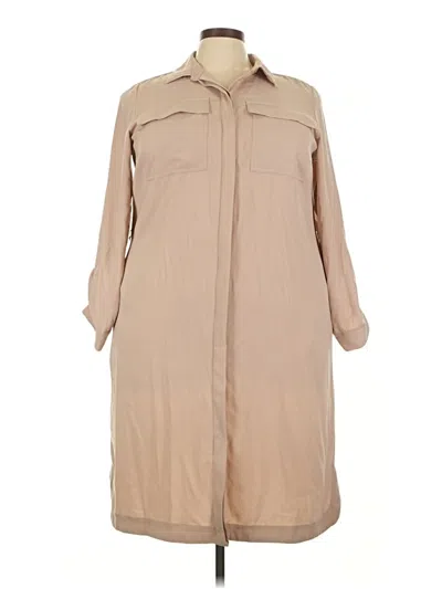 Pre-owned Nine West 3/4 Sleeve Blouse In Tan