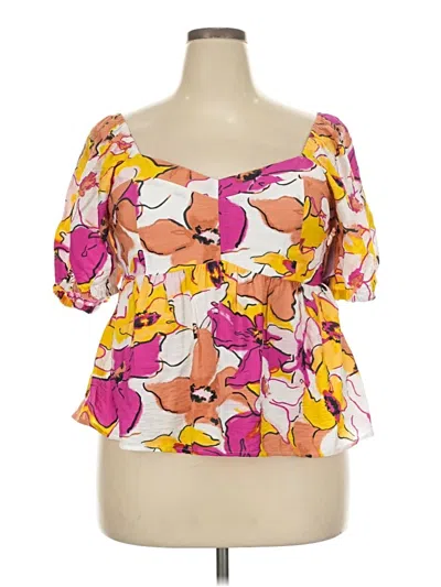 Pre-owned Nine West 3/4 Sleeve Blouse In Yellow