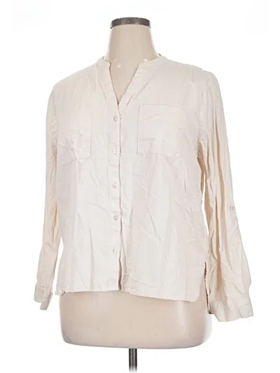 Pre-owned Nine West 3/4 Sleeve Button Down Shirt In White