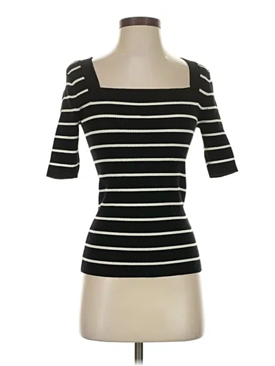 Pre-owned Nine West 3/4 Sleeve Top Black Sweetheart Neckline Tops