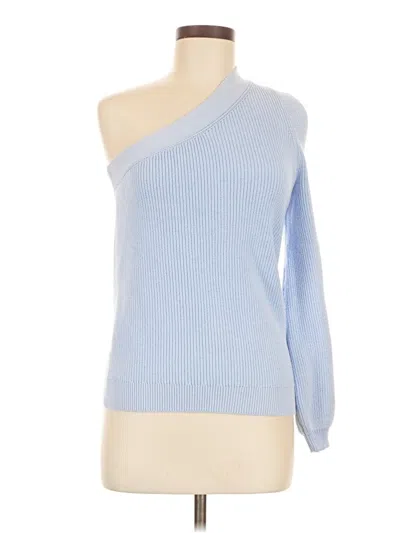 Pre-owned Nine West 3/4 Sleeve Top Blue One Shoulder Neckline Tops
