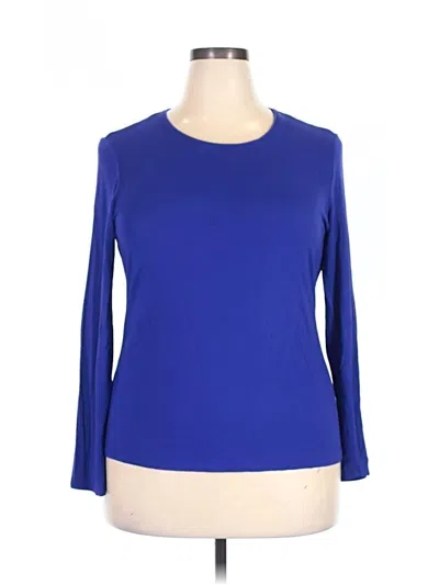 Pre-owned Nine West 3/4 Sleeve T-shirt In Blue