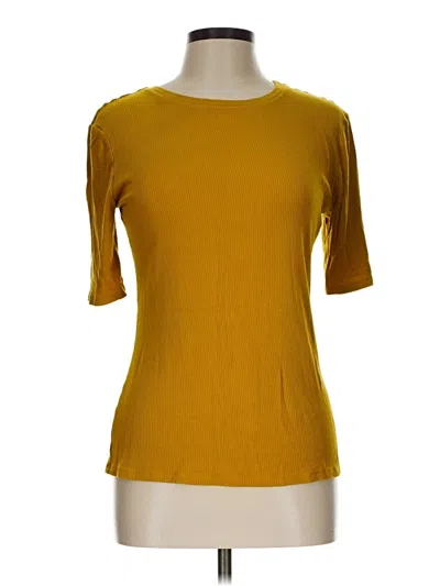 Pre-owned Nine West 3/4 Sleeve T-shirt In Gold