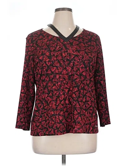 Pre-owned Nine West 3/4 Sleeve T-shirt In Red