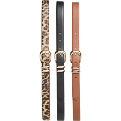 Nine West 3-for-1 Assorted Faux Leather Belts In Multi
