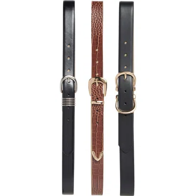 Nine West 3-for-1 Assorted Faux Leather Belts In Multi