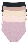 Nine West 5-pack Bonded High Waist Briefs In Rose/blush/ Lilac/fawn