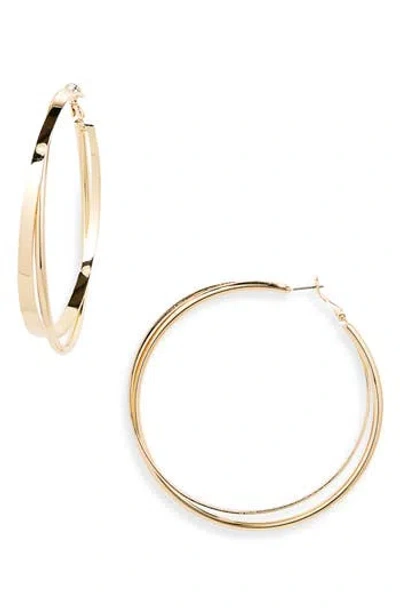 Nine West 72mm Linked Hoop Earrings In Gold