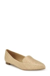 Nine West Women's Abay Pointed Toe Slip-on Smoking Flats In Medium Natural Woven - Manmade